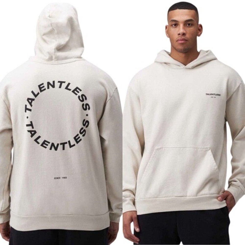 Talentless Men's Cream Circle‎ Logo Hoodie XS